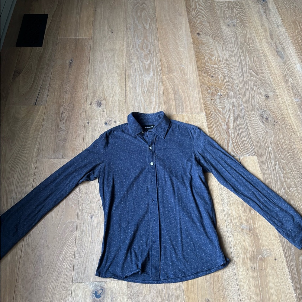 Bonobos Navy Casual Button Down Shirt Slim Fit